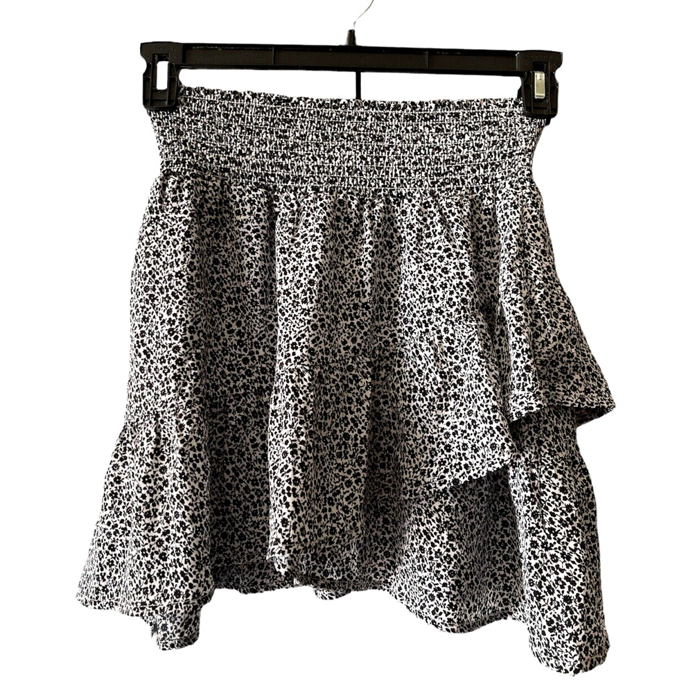 Altard Altar'd State Skirt Size Small Floral Print Ruffle Lined Elastic Waist